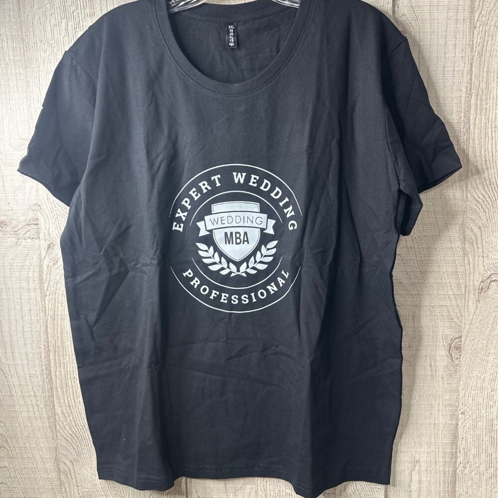 Expert Wedding Professional MBA T Shirt Black Unisex Size 2XL See Measurements